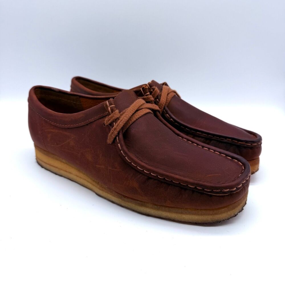 Clarks Brown Leather Wallabee-Style Moccasin Loafers